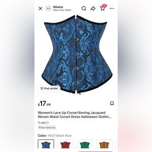 Blue Brocade Corset